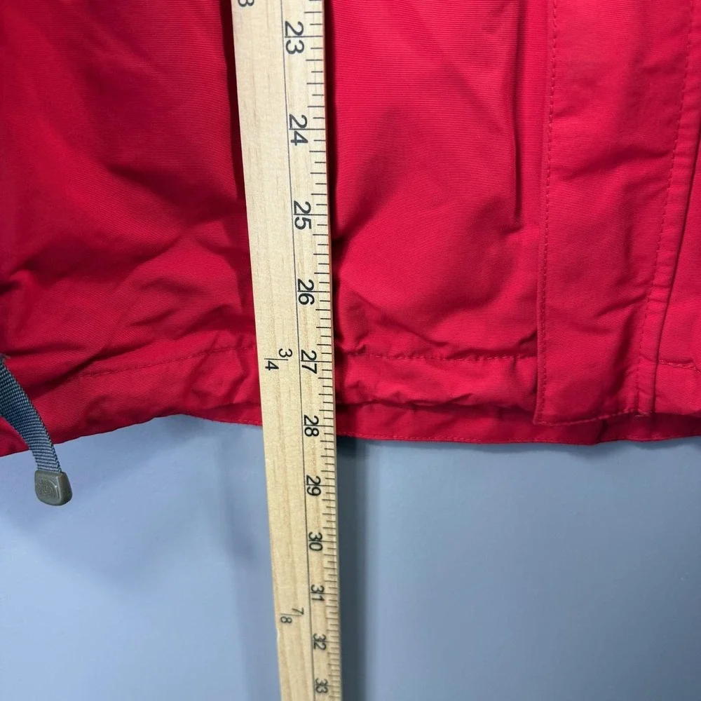 The North Face Jacket Mens Medium Red Gray HyVent Hooded Waterproof Ski Shell